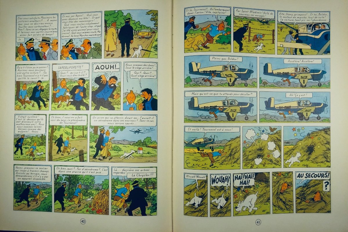 HERGÉ - Les Aventures de Tintin. L'Affaire Tournesol. Tournai, Casterman, 1956, dos B24.-photo-7