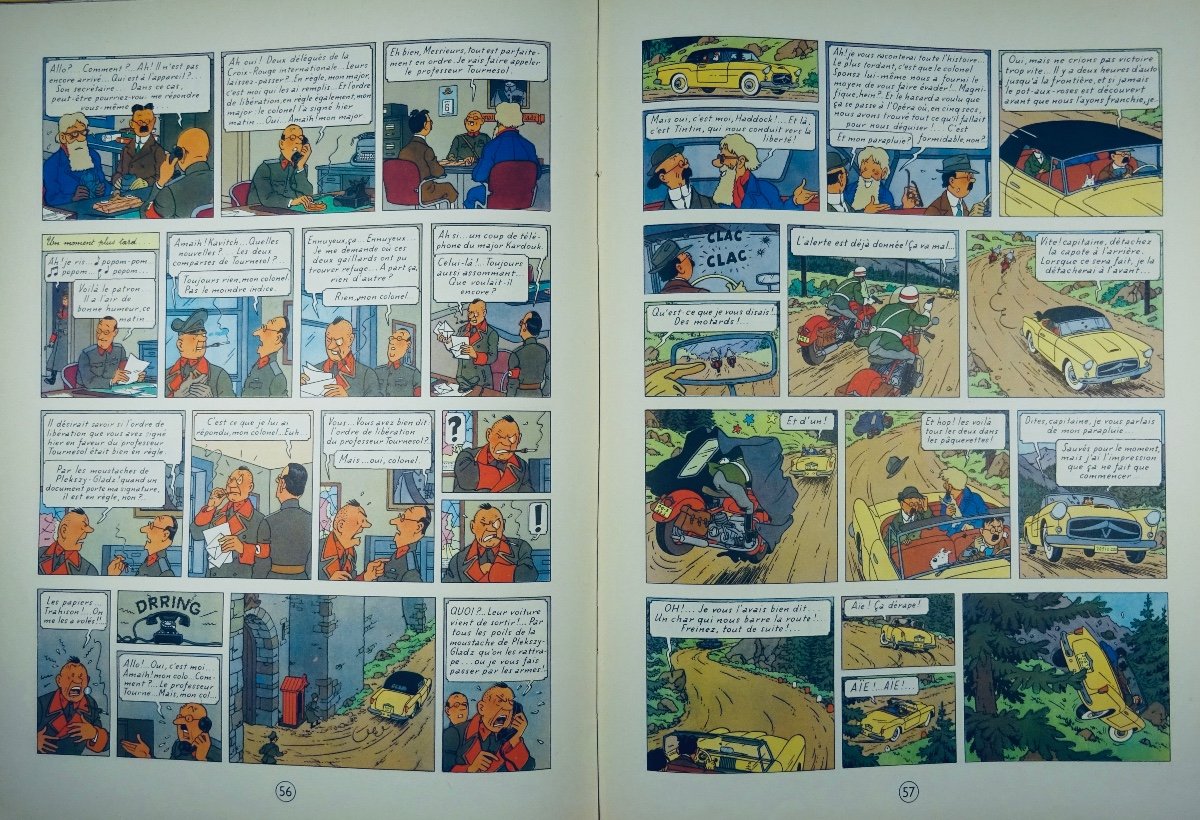 HERGÉ - Les Aventures de Tintin. L'Affaire Tournesol. Tournai, Casterman, 1956, dos B24.-photo-8