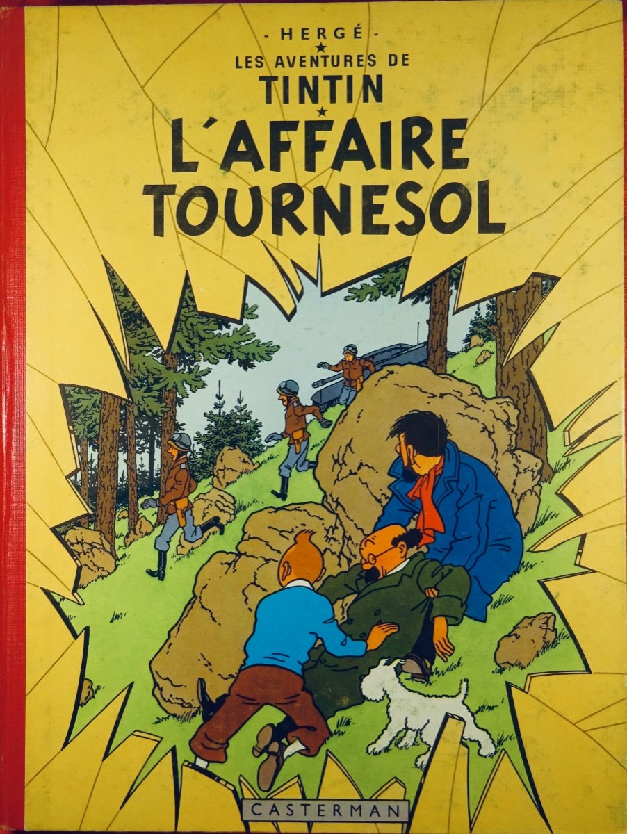 HERGÉ - Les Aventures de Tintin. L'Affaire Tournesol. Tournai, Casterman, 1956, dos B24.