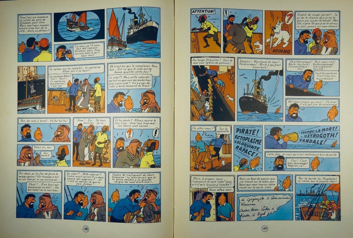 Hergé - The Adventures Of Tintin. Coke In Stock. Tournai, Casterman, 1958, Back B25.-photo-7