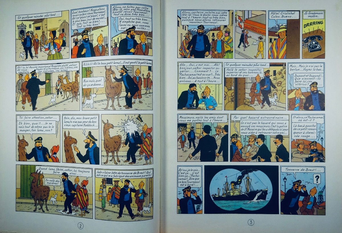 HERGÉ - Les Aventures de Tintin. Le Temple du soleil. Tournai, Casterman, 1963, dos B30.-photo-3