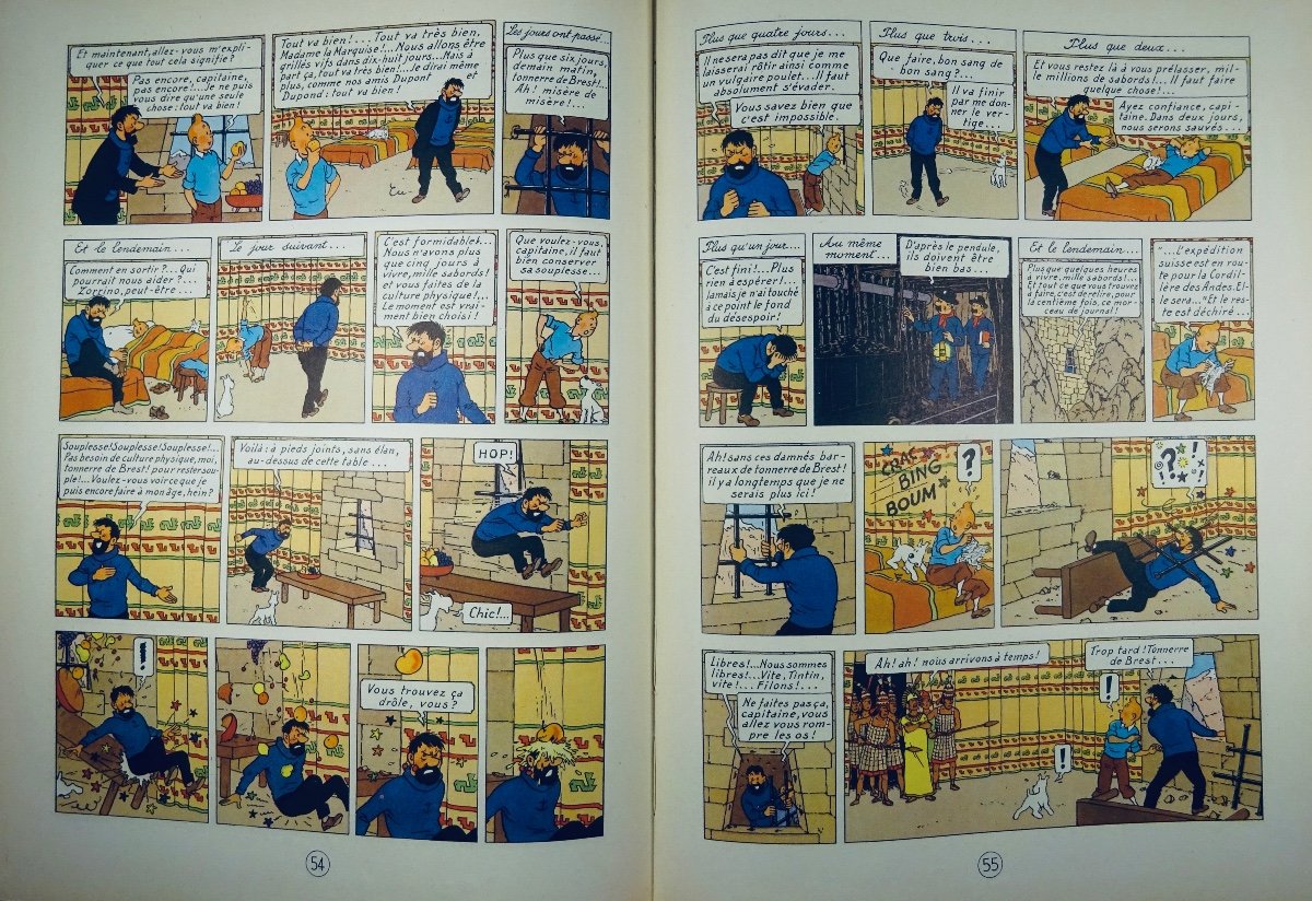 HERGÉ - Les Aventures de Tintin. Le Temple du soleil. Tournai, Casterman, 1963, dos B30.-photo-8