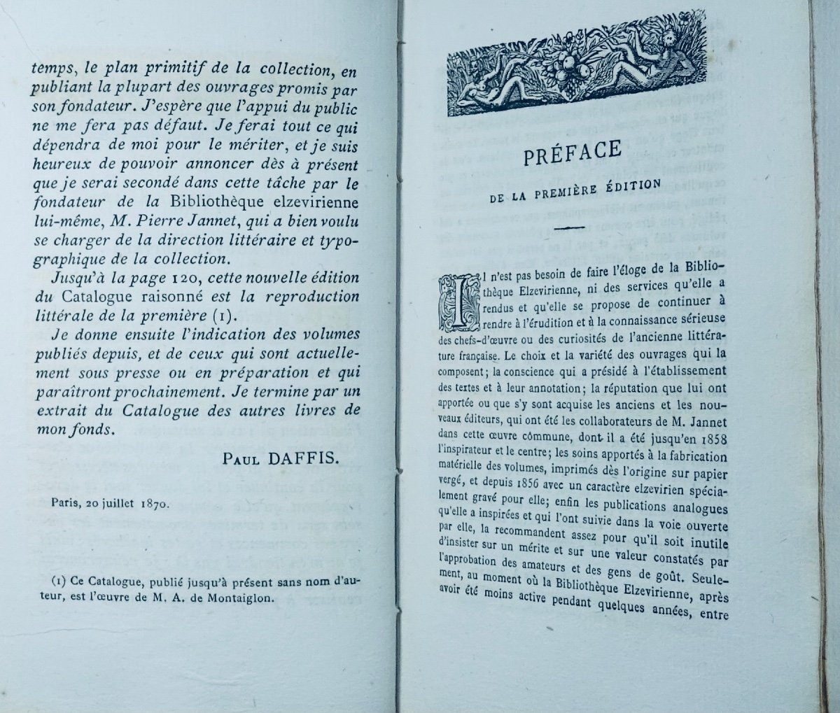 Catalogue Raisonné De La Bibliothèque Elzévirienne 1853-1870. Paris, Paul Daffis, 1870.-photo-3