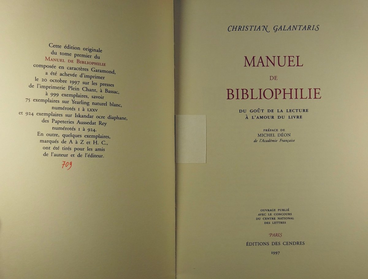  GALANTARIS - Manuel de bibliographie. Du goût amer de la lecture à l'amour du livre. 1997.-photo-2