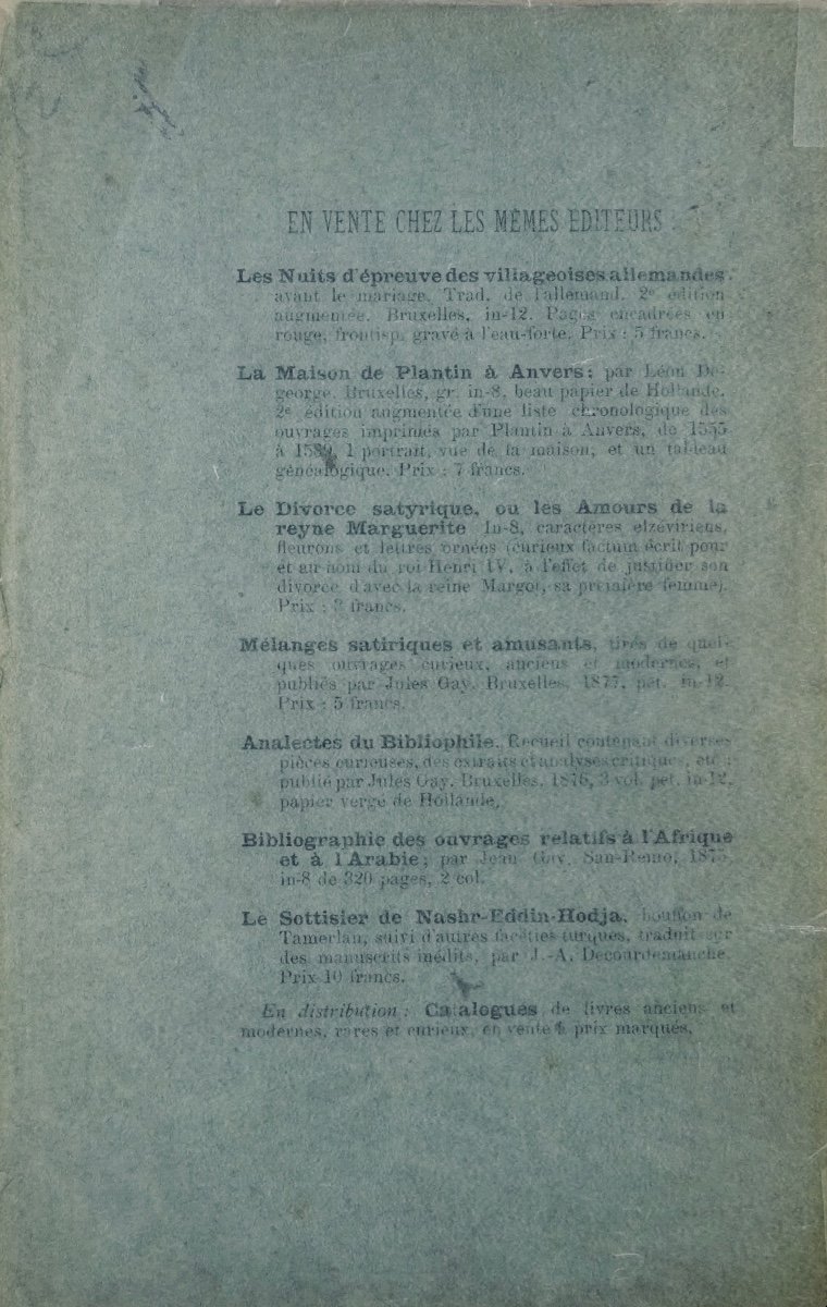 JUNIOR (Philomneste) - Les Livres cartonnés. Essais bibliographiques. Gay et Doucé, 1878.-photo-1