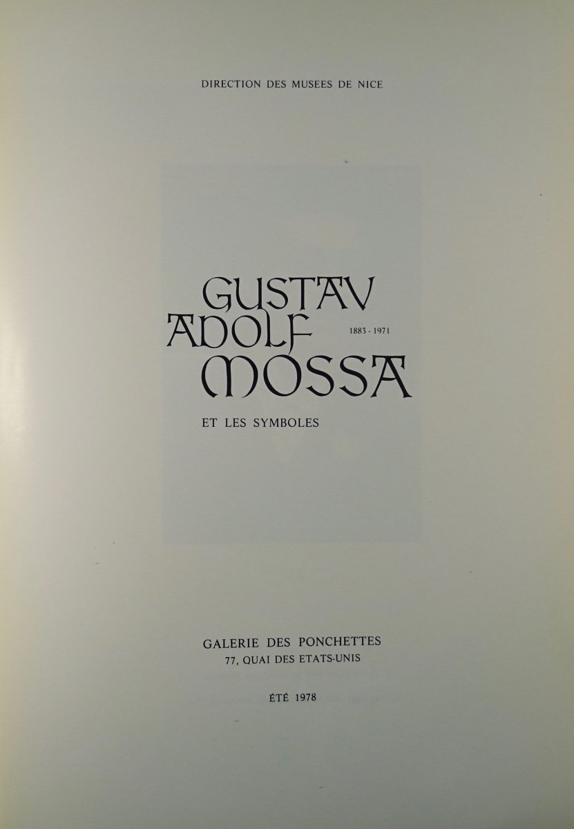SOUBIRAN (Jean-Roger) - Gustav Adolf Mossa. Nice, Galerie Ponchette, 1978. Broché.-photo-2