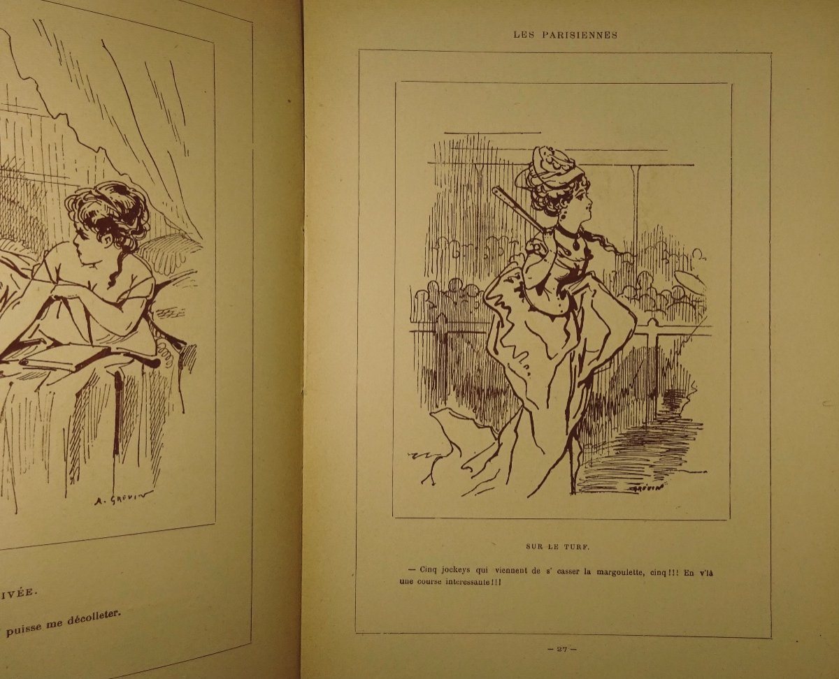 GRÉVIN (Alfred) - Les Parisiennes. Cent dessins. Paris, A la librairie illustrée, vers 1900 .-photo-5