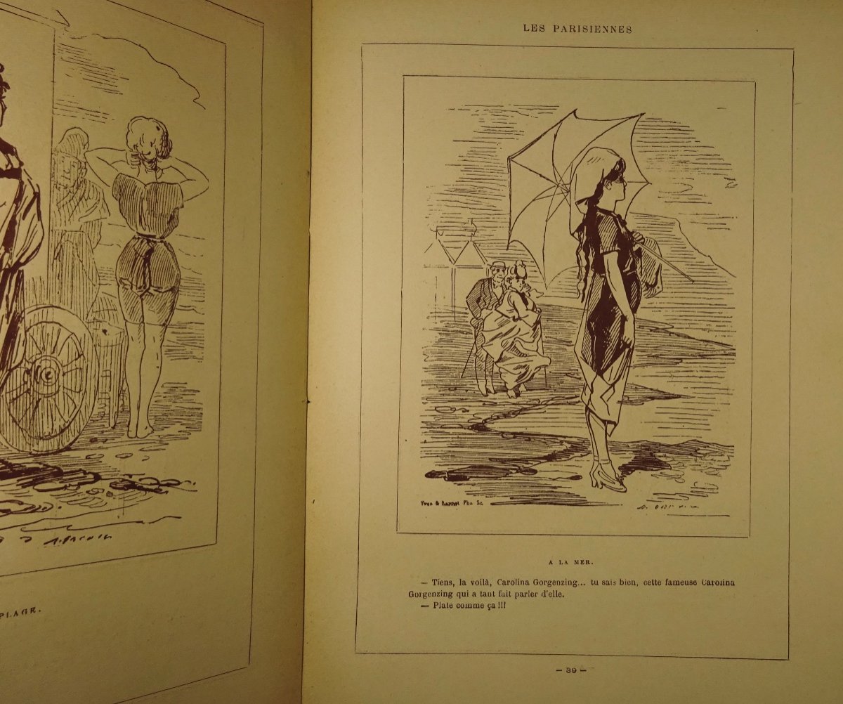 GRÉVIN (Alfred) - Les Parisiennes. Cent dessins. Paris, A la librairie illustrée, vers 1900 .-photo-6