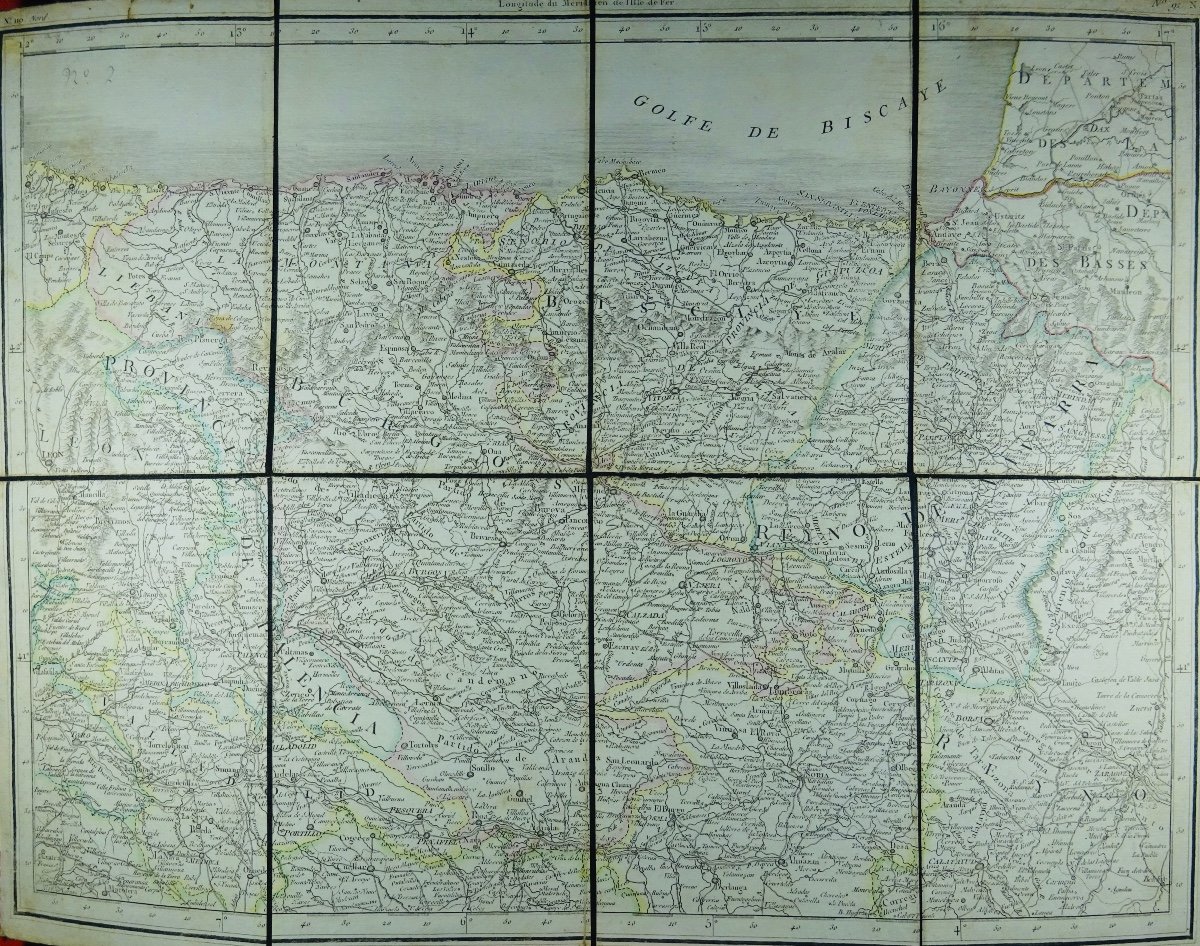 CHANLAIRE et MENTELLE - Carte d'Espagne et de Portugal en neuf feuilles. 1810.-photo-4