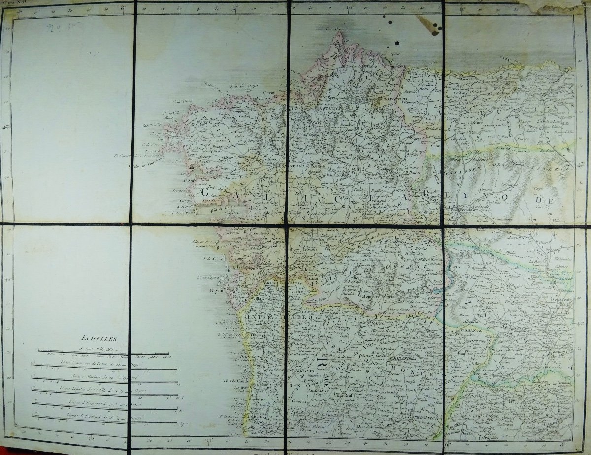 CHANLAIRE et MENTELLE - Carte d'Espagne et de Portugal en neuf feuilles. 1810.-photo-1