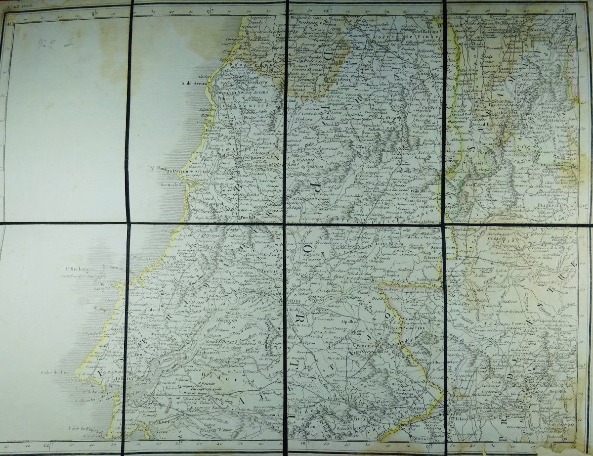 CHANLAIRE et MENTELLE - Carte d'Espagne et de Portugal en neuf feuilles. 1810.-photo-3