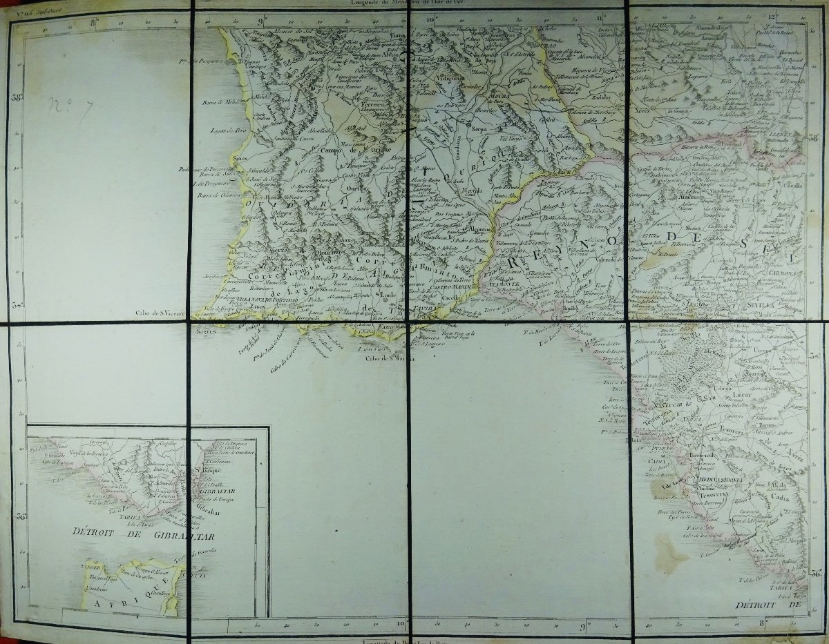 CHANLAIRE et MENTELLE - Carte d'Espagne et de Portugal en neuf feuilles. 1810.-photo-6