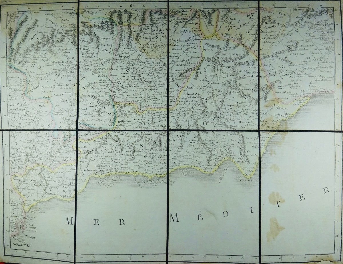 CHANLAIRE et MENTELLE - Carte d'Espagne et de Portugal en neuf feuilles. 1810.-photo-7
