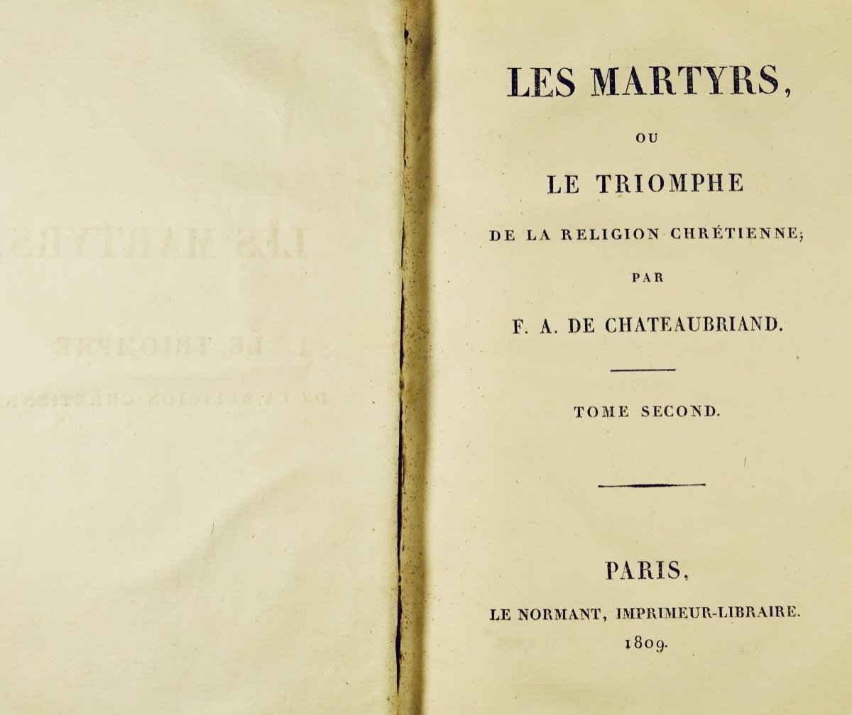 CHATEAUBRIAND - Les martyrs ou le triomphe de la religion chrétienne. 1809, édition originale.-photo-2