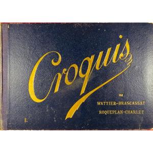 BRASCASSAT - ROQUEPLAN - WATTIER - CHARLET - Album-croquis. 10 planches. Hermet, 1900.