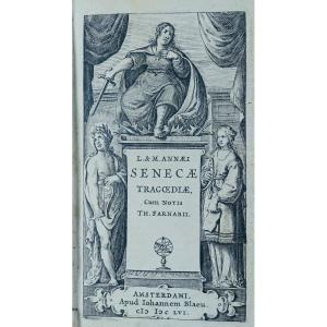 Seneca - Tragoediae Cum Notis Th. Farnabii. Amsterdami, Johannem Blaeu, 1656. Vintage Binding