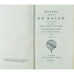RACAN - Oeuvres complètes de Racan. Paris, Jannet, 1857 en cartonnage d'éditeur.