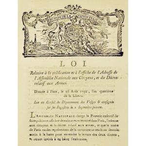 Law Relating To The Measures Taken By The Generals Of The Army Of The Rhine, épinal, 1792.