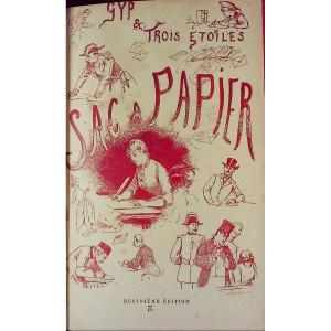 GYP, & TROIS ÉTOILES - Sac à Papier. Calmann Lévy, 1886, reliure signée plein maroquin violet.