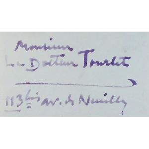 GYP - Lettre autographe signée Mirabeau Martel. Neuilly, 1907, chez l'auteur. Invitation.