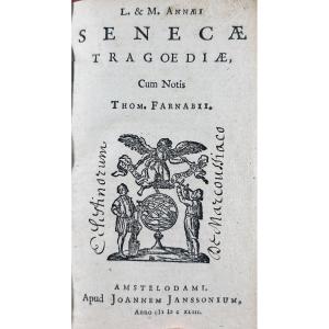 SÉNÉQUE - Tragoediae cum notis Thom. Farnabii. Amsterdam, Chez Jansson, 1643, reliure d'époque.