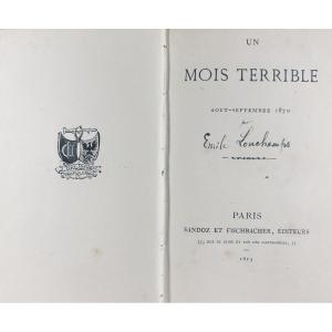 LONCHAMPS (Émile) - Un mois terrible aout-septembre 1870. Sandoz et Fischbacher, 1875, relié.