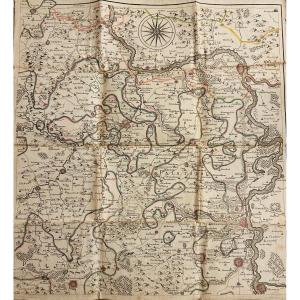 Carte de l'électorat de Mayence comportant le Palatinat. Vers 1780, contours coloriés.