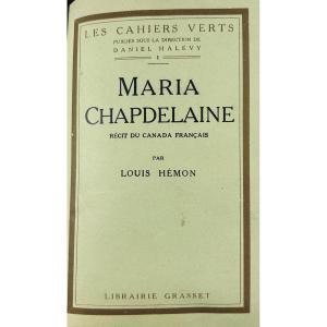 HÉMON - Maria Chapdelaine, récit du canada français. Grasset, 1924, belle reliure demi-maroquin
