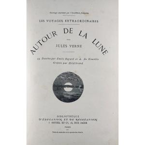 Verne (jules) - Around The Moon. Paris, Hachette, 1888, Hardcover With Initials.