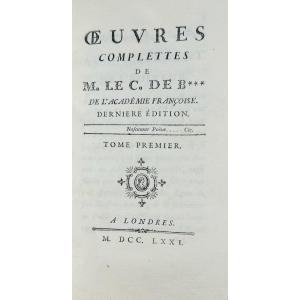 [bernis] - Complete Works, Followed By *the Friend Of Nature*. 1771, Beautiful Period Binding.