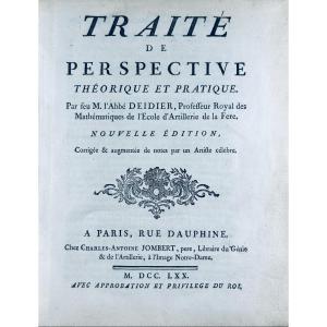 DEIDEIR - Traité de perspective théorique et pratique. Chez Jombert, 1770, reliure d'époque.