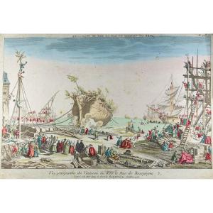 [rochefort] - After Ozanne - Perspective View Of The Duke Of Burgundy’s Royal Ship. 1760.