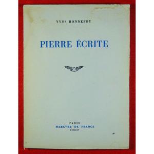 BONNEFOY - Pierre écrite. Mercure de France, 1965. Édition originale.