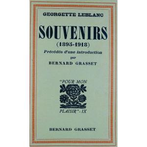 LEBLANC (Georgette) - Souvenirs (1895-1918). Bernard Grasset, 1931. Édition originale.