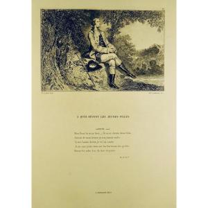 MUSSET - Illustrations Pour les oeuvres d'Alfred de Musset. Moergand, 1883. Eugène LAMI.