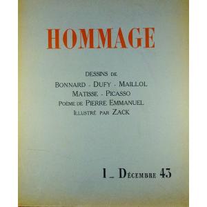 REVUE HOMMAGE - Premier numéro de Hommage. Au bureau de la revue, 1943.