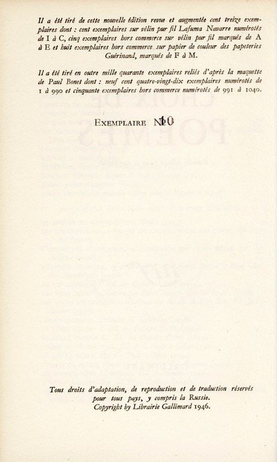 ÉLUARD (Paul) - Choix de Poèmes - Envoi à Louis et Denyse Parrot - 1946-photo-4