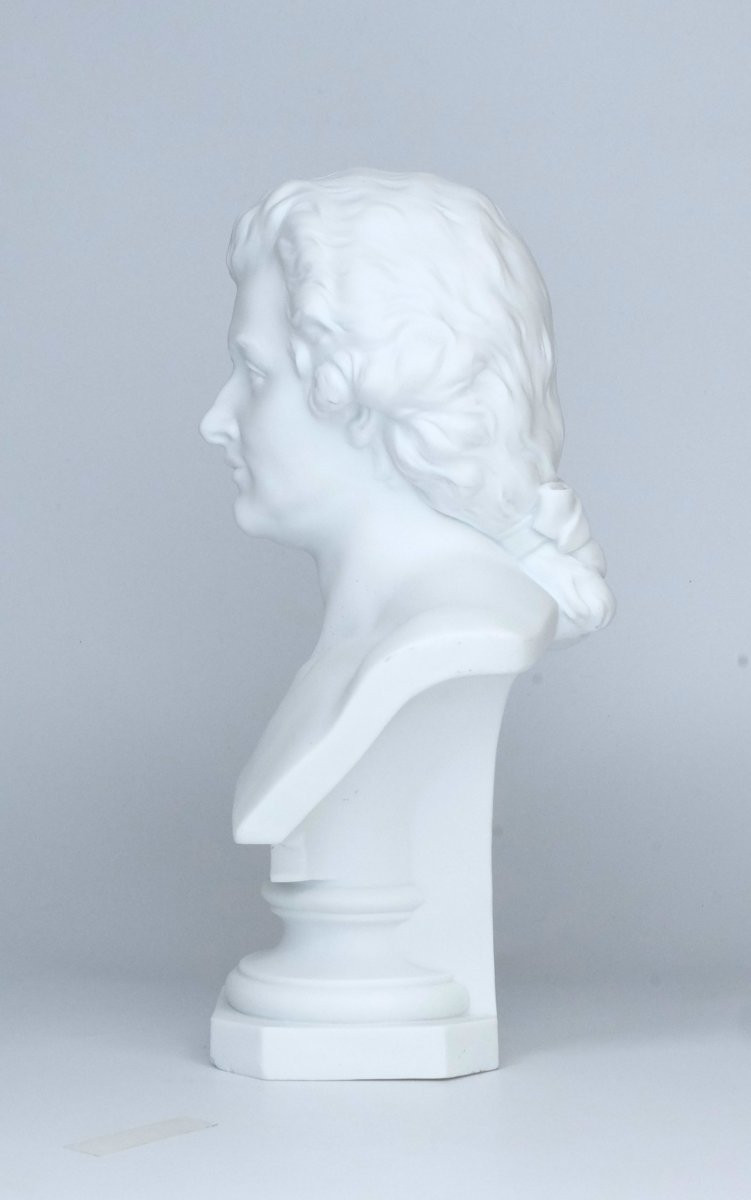 Biscuit Porcelain Bust Of Mozart 31 Cm-photo-1