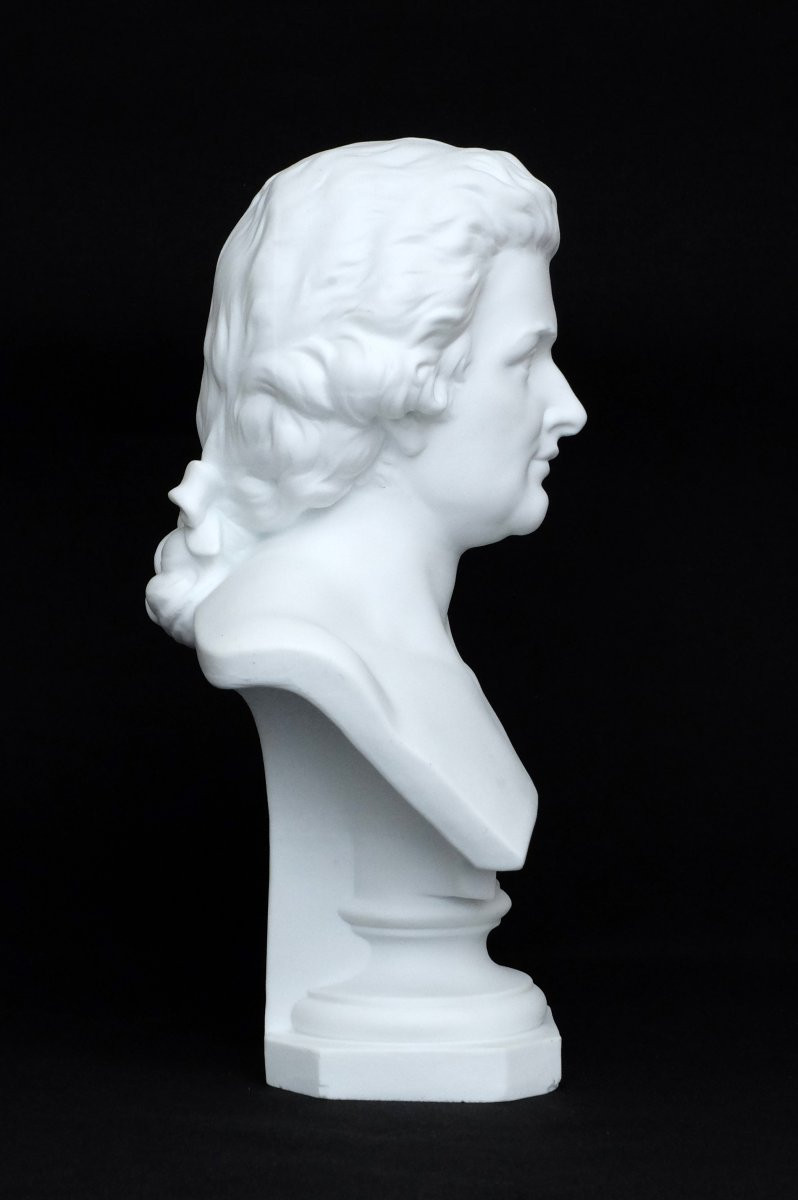 Biscuit Porcelain Bust Of Mozart 31 Cm-photo-1
