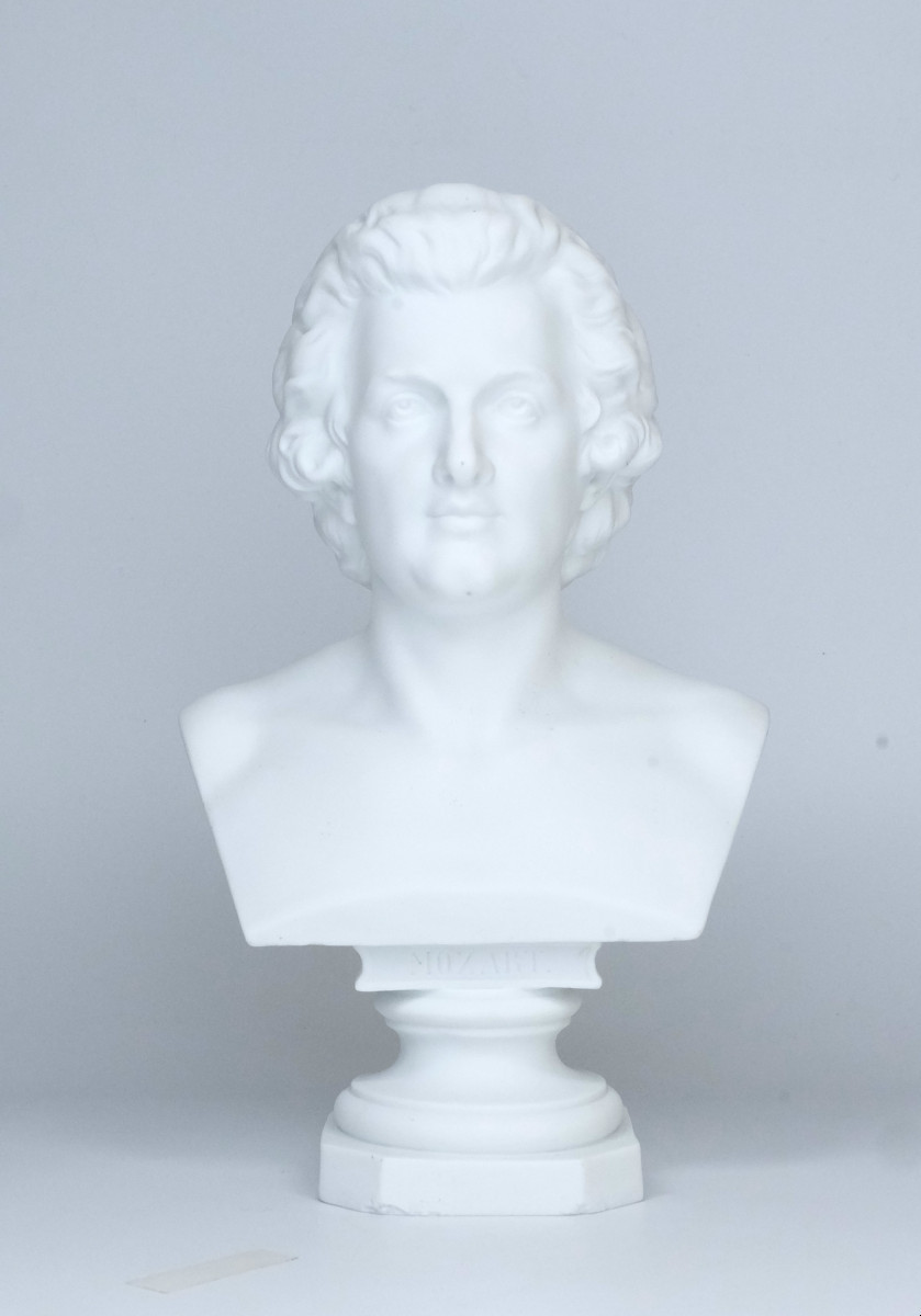 Biscuit Porcelain Bust Of Mozart 31 Cm