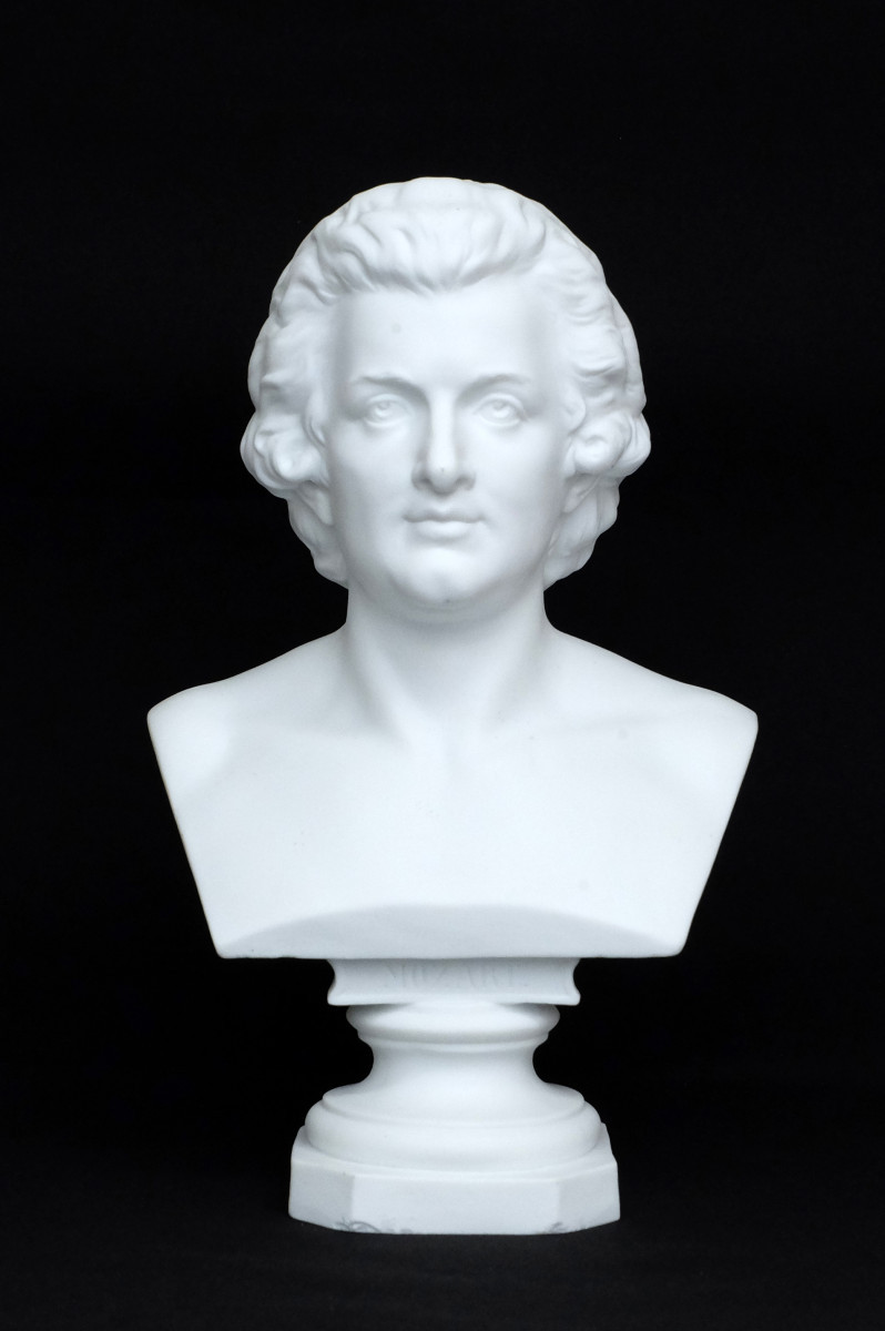 Biscuit Porcelain Bust Of Mozart 31 Cm