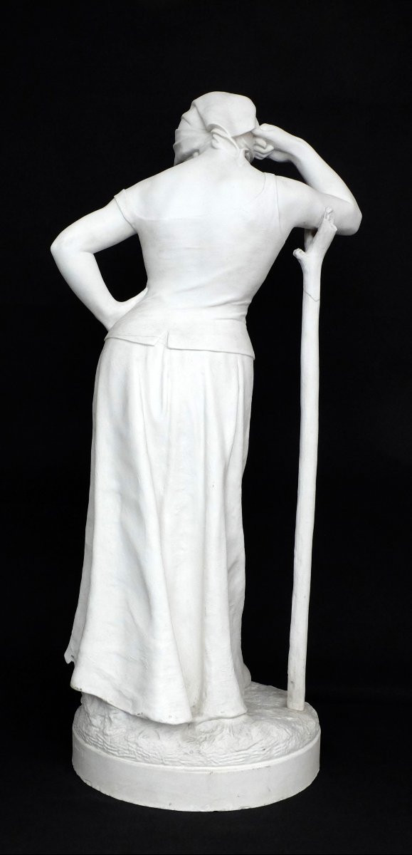 Manufacture De Sèvres, After Alfred Boucher, La Faneuse (the Haymaker), Biscuit, 65 Cm, 1913-photo-3