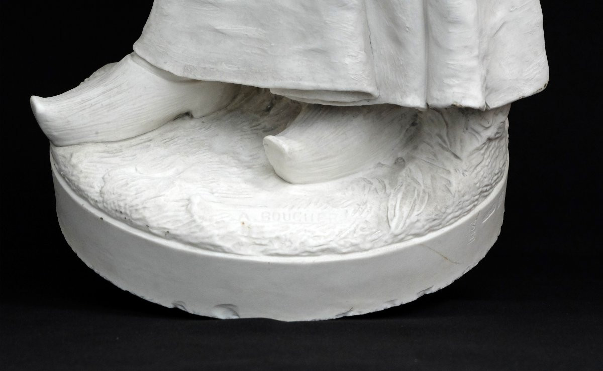 Manufacture De Sèvres, After Alfred Boucher, La Faneuse (the Haymaker), Biscuit, 65 Cm, 1913-photo-2