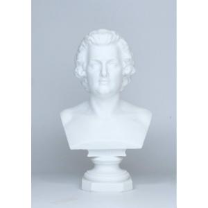 Buste de Mozart en biscuit de porcelaine 31 cm