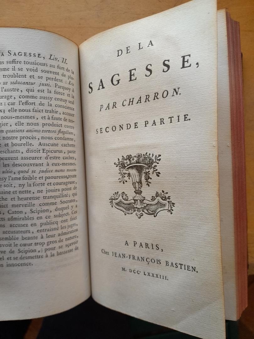 Livre Ancien Charron De La Sagesse-photo-2