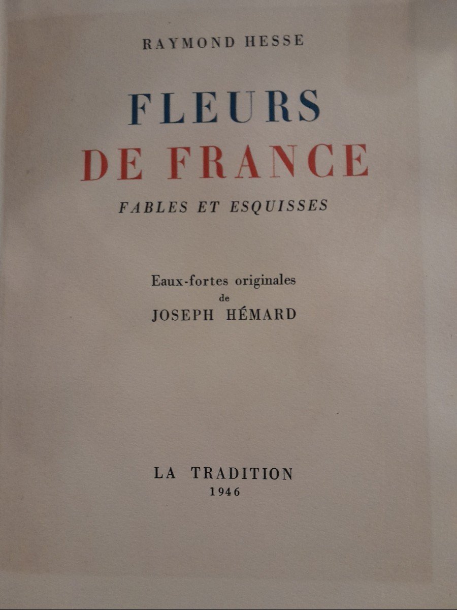 Livre Ancien Hesse Raymond Fleurs De France -photo-2