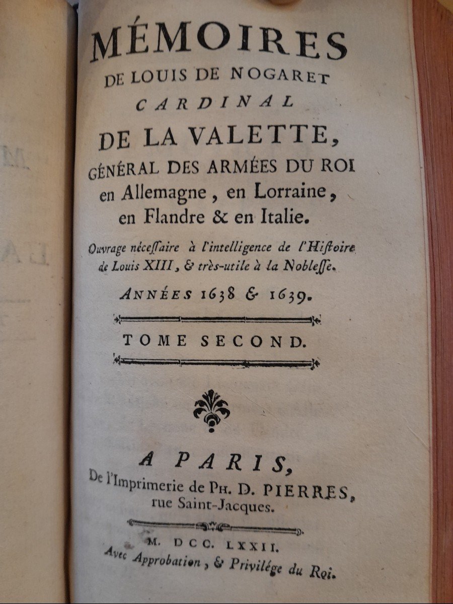 Livre Ancien Louis De Nogaret Cardinal De La Valette  memoires mo-photo-3