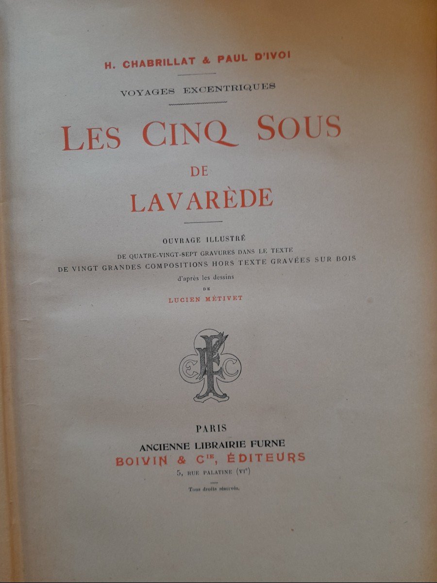 Livre Ancien Henri Chabrillat Et Paul d'Ivoi Les Cinq Sous De Lavarede -photo-2