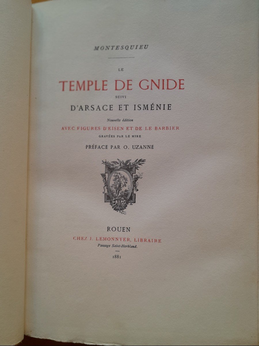 Livre Ancien  Montesquieu Le Temple De Gnide Cephis Et l'Amour Suivi d'Arsace Et Ismenie E -photo-3