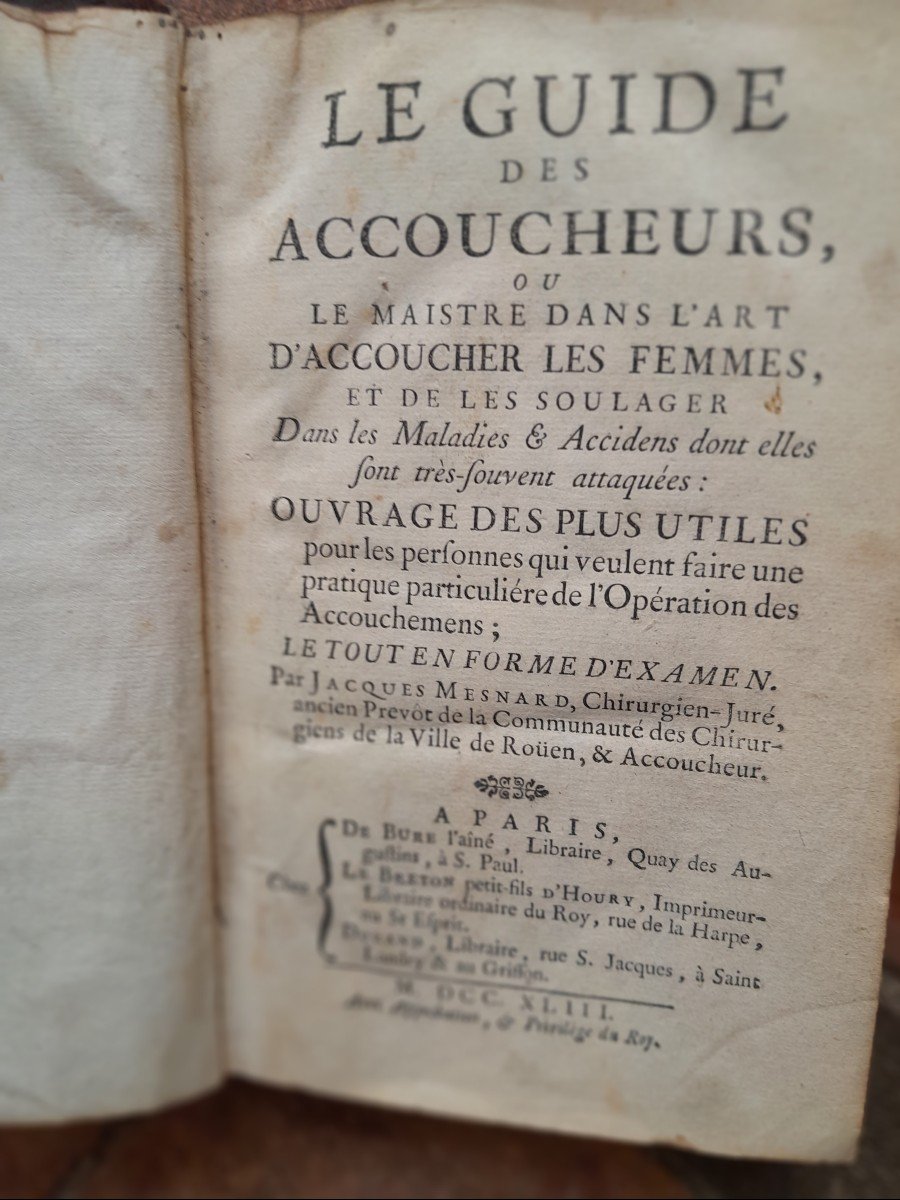 Livre Ancien  Jacques Mesnard Le Guide Des Accoucheurs Ou Le Maître Dans l'Art d'Accoucher -photo-2